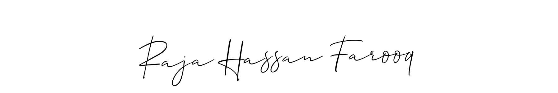Similarly Allison_Script is the best handwritten signature design. Signature creator online .You can use it as an online autograph creator for name Raja Hassan Farooq. Raja Hassan Farooq signature style 2 images and pictures png