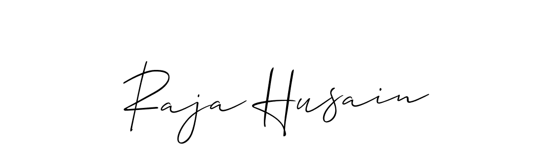 if you are searching for the best signature style for your name Raja Husain. so please give up your signature search. here we have designed multiple signature styles  using Allison_Script. Raja Husain signature style 2 images and pictures png