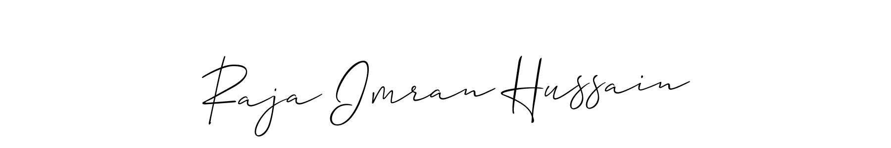 Use a signature maker to create a handwritten signature online. With this signature software, you can design (Allison_Script) your own signature for name Raja Imran Hussain. Raja Imran Hussain signature style 2 images and pictures png