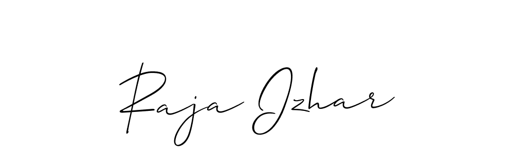 How to make Raja Izhar signature? Allison_Script is a professional autograph style. Create handwritten signature for Raja Izhar name. Raja Izhar signature style 2 images and pictures png