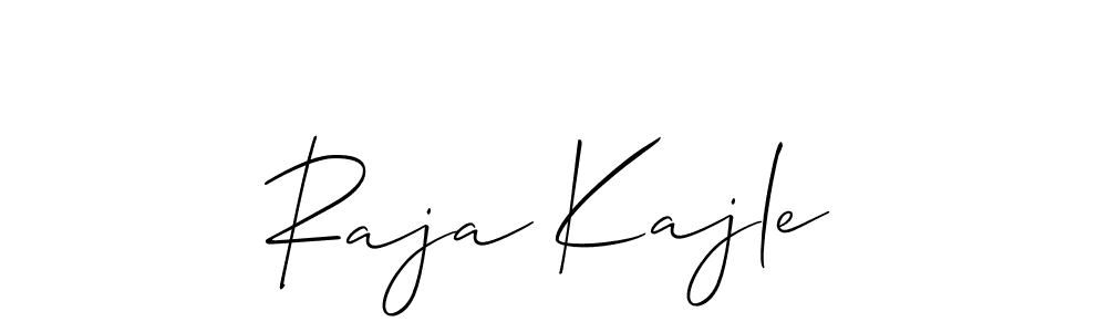 It looks lik you need a new signature style for name Raja Kajle. Design unique handwritten (Allison_Script) signature with our free signature maker in just a few clicks. Raja Kajle signature style 2 images and pictures png