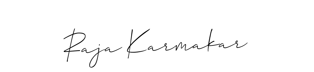 How to Draw Raja Karmakar signature style? Allison_Script is a latest design signature styles for name Raja Karmakar. Raja Karmakar signature style 2 images and pictures png