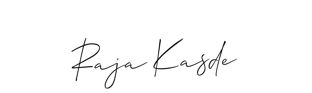 How to make Raja Kasde name signature. Use Allison_Script style for creating short signs online. This is the latest handwritten sign. Raja Kasde signature style 2 images and pictures png