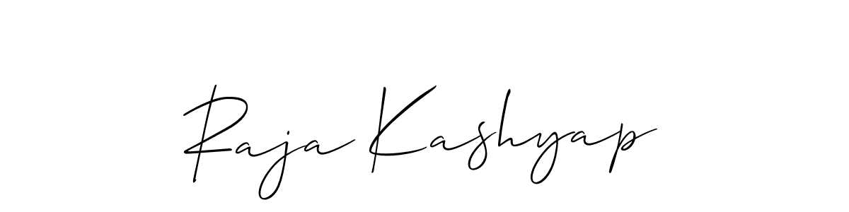 Make a beautiful signature design for name Raja Kashyap. With this signature (Allison_Script) style, you can create a handwritten signature for free. Raja Kashyap signature style 2 images and pictures png