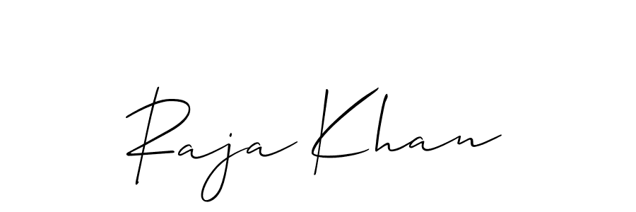 Make a beautiful signature design for name Raja Khan. With this signature (Allison_Script) style, you can create a handwritten signature for free. Raja Khan signature style 2 images and pictures png