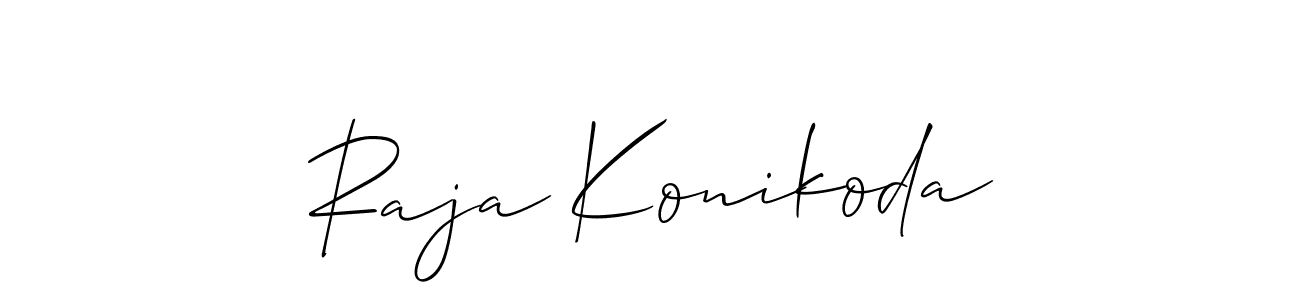 Once you've used our free online signature maker to create your best signature Allison_Script style, it's time to enjoy all of the benefits that Raja Konikoda name signing documents. Raja Konikoda signature style 2 images and pictures png