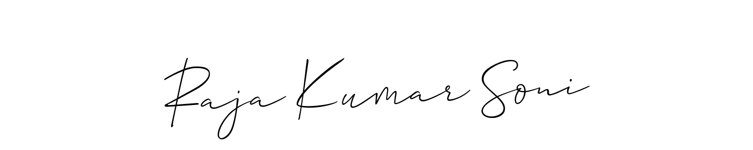 It looks lik you need a new signature style for name Raja Kumar Soni. Design unique handwritten (Allison_Script) signature with our free signature maker in just a few clicks. Raja Kumar Soni signature style 2 images and pictures png