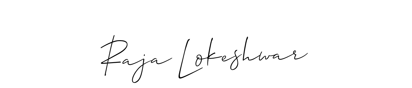 Similarly Allison_Script is the best handwritten signature design. Signature creator online .You can use it as an online autograph creator for name Raja Lokeshwar. Raja Lokeshwar signature style 2 images and pictures png