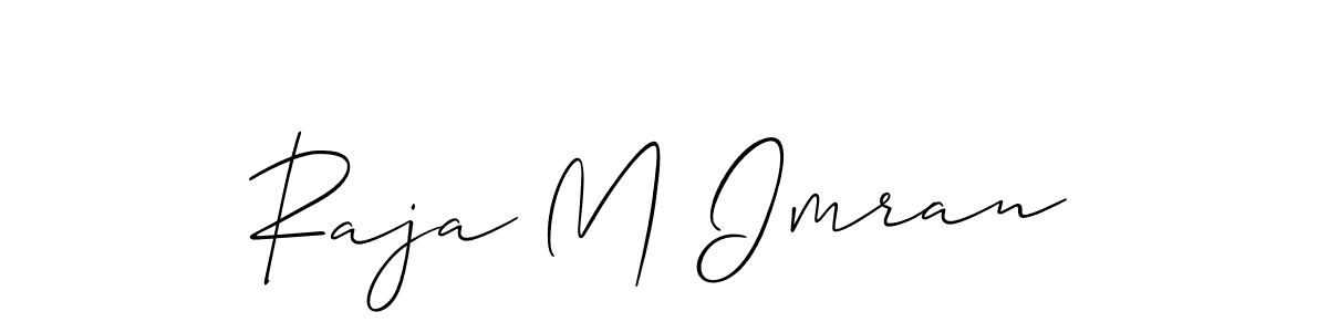 Allison_Script is a professional signature style that is perfect for those who want to add a touch of class to their signature. It is also a great choice for those who want to make their signature more unique. Get Raja M Imran name to fancy signature for free. Raja M Imran signature style 2 images and pictures png