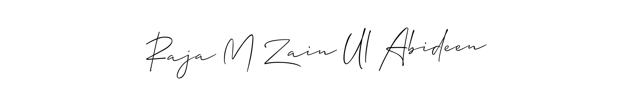 You should practise on your own different ways (Allison_Script) to write your name (Raja M Zain Ul Abideen) in signature. don't let someone else do it for you. Raja M Zain Ul Abideen signature style 2 images and pictures png