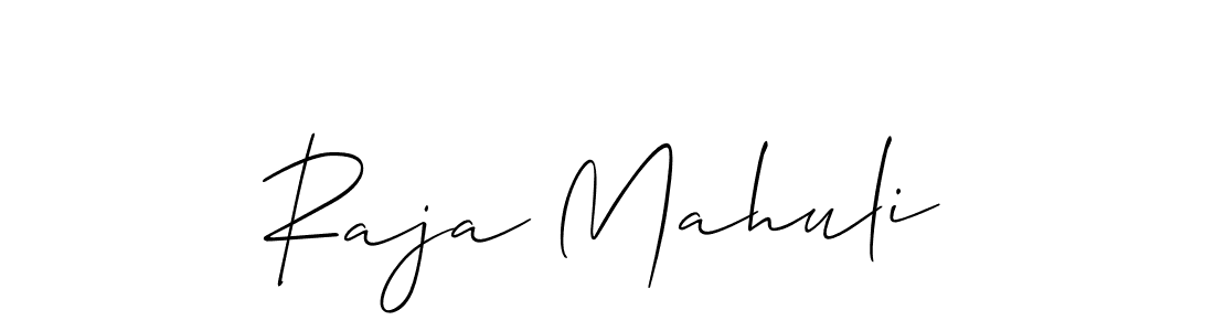 How to Draw Raja Mahuli signature style? Allison_Script is a latest design signature styles for name Raja Mahuli. Raja Mahuli signature style 2 images and pictures png