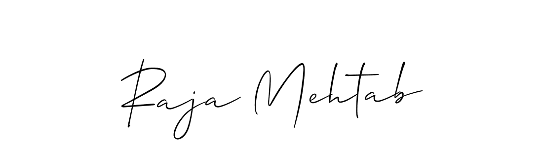 Raja Mehtab stylish signature style. Best Handwritten Sign (Allison_Script) for my name. Handwritten Signature Collection Ideas for my name Raja Mehtab. Raja Mehtab signature style 2 images and pictures png