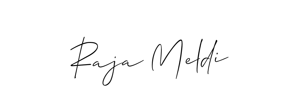 Create a beautiful signature design for name Raja Meldi. With this signature (Allison_Script) fonts, you can make a handwritten signature for free. Raja Meldi signature style 2 images and pictures png