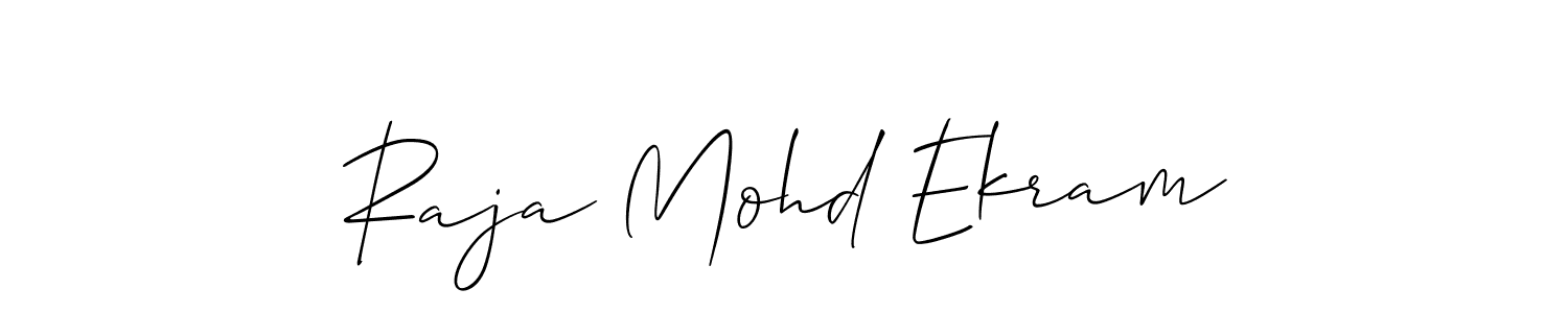 It looks lik you need a new signature style for name Raja Mohd Ekram. Design unique handwritten (Allison_Script) signature with our free signature maker in just a few clicks. Raja Mohd Ekram signature style 2 images and pictures png