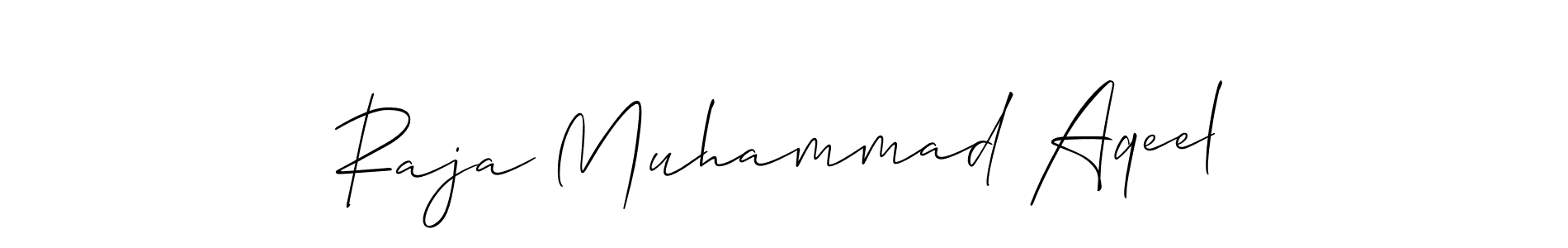 Make a beautiful signature design for name Raja Muhammad Aqeel. With this signature (Allison_Script) style, you can create a handwritten signature for free. Raja Muhammad Aqeel signature style 2 images and pictures png