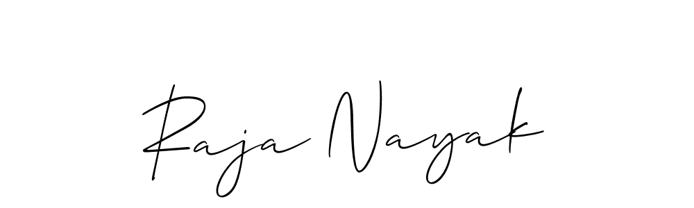 Use a signature maker to create a handwritten signature online. With this signature software, you can design (Allison_Script) your own signature for name Raja Nayak. Raja Nayak signature style 2 images and pictures png