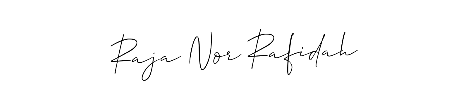 Make a beautiful signature design for name Raja Nor Rafidah. With this signature (Allison_Script) style, you can create a handwritten signature for free. Raja Nor Rafidah signature style 2 images and pictures png