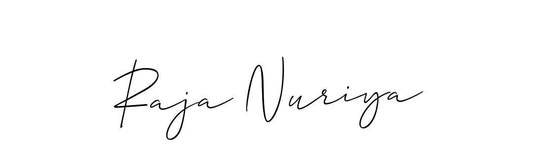 The best way (Allison_Script) to make a short signature is to pick only two or three words in your name. The name Raja Nuriya include a total of six letters. For converting this name. Raja Nuriya signature style 2 images and pictures png