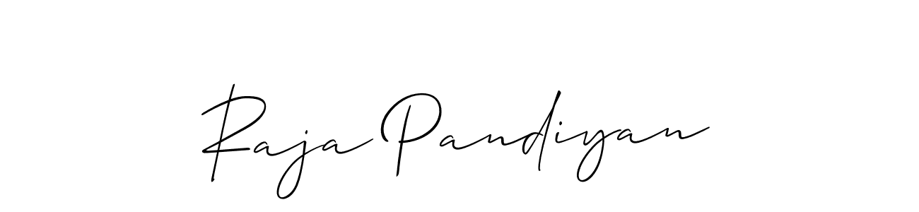 Use a signature maker to create a handwritten signature online. With this signature software, you can design (Allison_Script) your own signature for name Raja Pandiyan. Raja Pandiyan signature style 2 images and pictures png