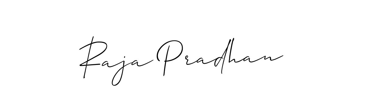 Create a beautiful signature design for name Raja Pradhan. With this signature (Allison_Script) fonts, you can make a handwritten signature for free. Raja Pradhan signature style 2 images and pictures png