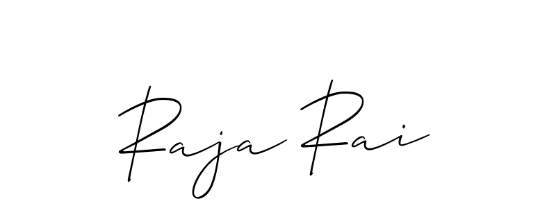 Design your own signature with our free online signature maker. With this signature software, you can create a handwritten (Allison_Script) signature for name Raja Rai. Raja Rai signature style 2 images and pictures png