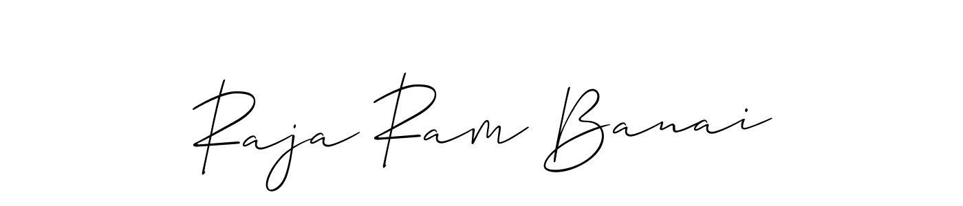 How to Draw Raja Ram Banai signature style? Allison_Script is a latest design signature styles for name Raja Ram Banai. Raja Ram Banai signature style 2 images and pictures png