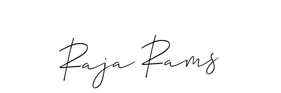 Make a beautiful signature design for name Raja Rams. With this signature (Allison_Script) style, you can create a handwritten signature for free. Raja Rams signature style 2 images and pictures png