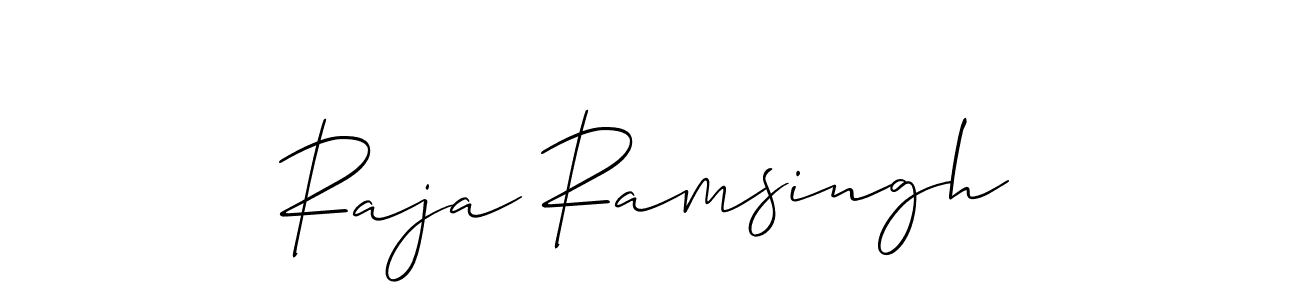 The best way (Allison_Script) to make a short signature is to pick only two or three words in your name. The name Raja Ramsingh include a total of six letters. For converting this name. Raja Ramsingh signature style 2 images and pictures png