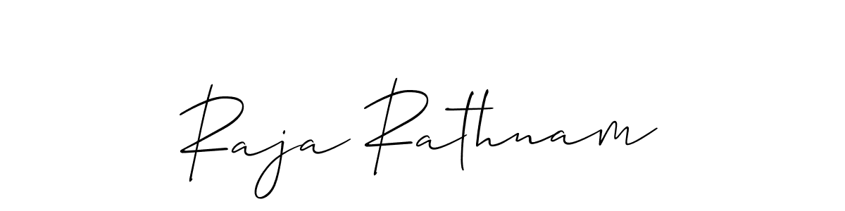 How to make Raja Rathnam signature? Allison_Script is a professional autograph style. Create handwritten signature for Raja Rathnam name. Raja Rathnam signature style 2 images and pictures png