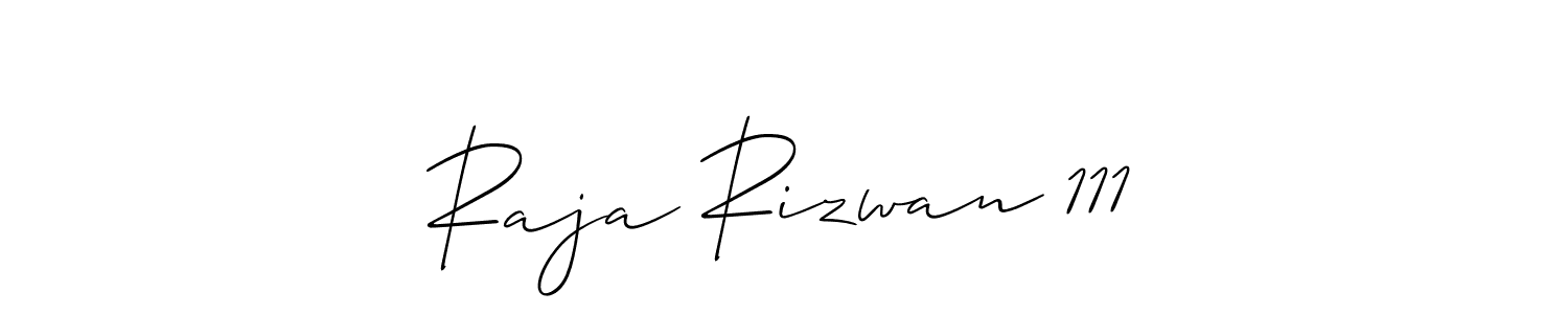Also You can easily find your signature by using the search form. We will create Raja Rizwan 111 name handwritten signature images for you free of cost using Allison_Script sign style. Raja Rizwan 111 signature style 2 images and pictures png