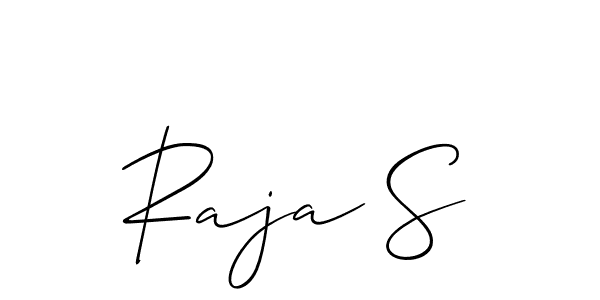 if you are searching for the best signature style for your name Raja S. so please give up your signature search. here we have designed multiple signature styles  using Allison_Script. Raja S signature style 2 images and pictures png