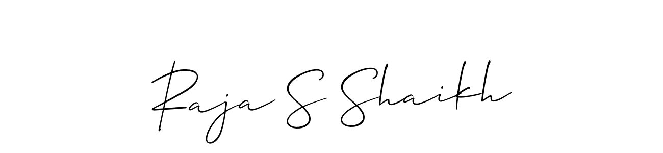 Use a signature maker to create a handwritten signature online. With this signature software, you can design (Allison_Script) your own signature for name Raja S Shaikh. Raja S Shaikh signature style 2 images and pictures png