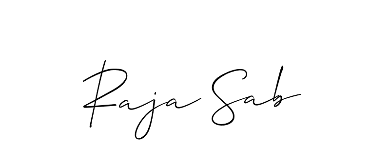 Make a beautiful signature design for name Raja Sab. With this signature (Allison_Script) style, you can create a handwritten signature for free. Raja Sab signature style 2 images and pictures png