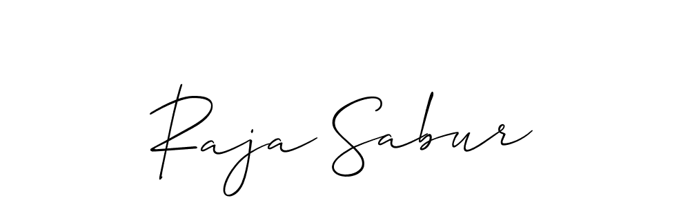 How to make Raja Sabur name signature. Use Allison_Script style for creating short signs online. This is the latest handwritten sign. Raja Sabur signature style 2 images and pictures png