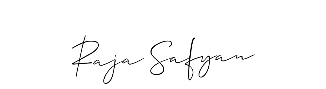 How to make Raja Safyan signature? Allison_Script is a professional autograph style. Create handwritten signature for Raja Safyan name. Raja Safyan signature style 2 images and pictures png