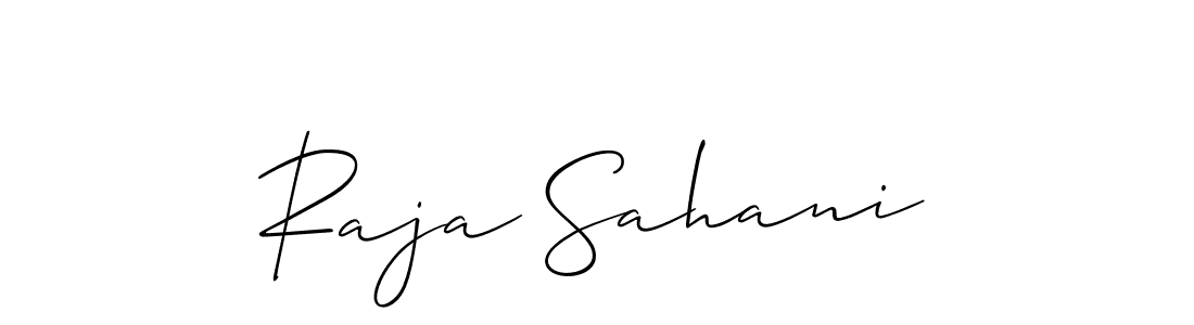 It looks lik you need a new signature style for name Raja Sahani. Design unique handwritten (Allison_Script) signature with our free signature maker in just a few clicks. Raja Sahani signature style 2 images and pictures png