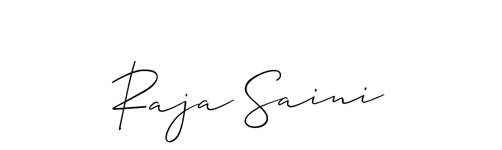 Make a short Raja Saini signature style. Manage your documents anywhere anytime using Allison_Script. Create and add eSignatures, submit forms, share and send files easily. Raja Saini signature style 2 images and pictures png