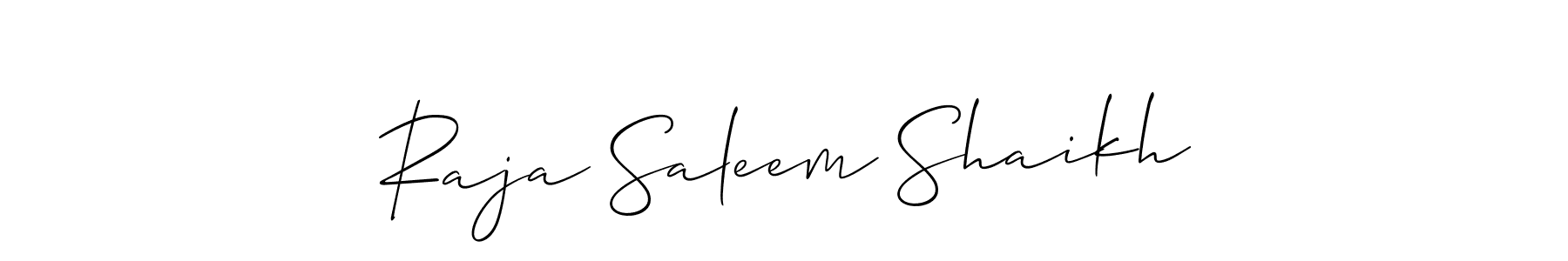 Create a beautiful signature design for name Raja Saleem Shaikh. With this signature (Allison_Script) fonts, you can make a handwritten signature for free. Raja Saleem Shaikh signature style 2 images and pictures png