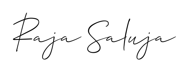 Personalize your online presence with Raja Saluja signature rendered in elegant Allison_Script font. Great for website footers and blogs. Raja Saluja signature style 2 images and pictures png