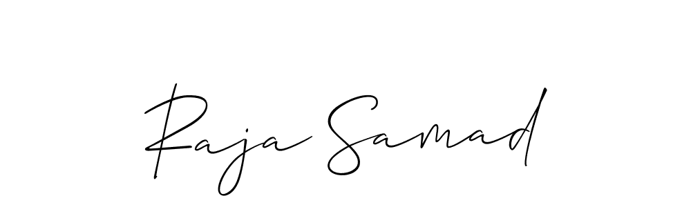 Create a beautiful signature design for name Raja Samad. With this signature (Allison_Script) fonts, you can make a handwritten signature for free. Raja Samad signature style 2 images and pictures png