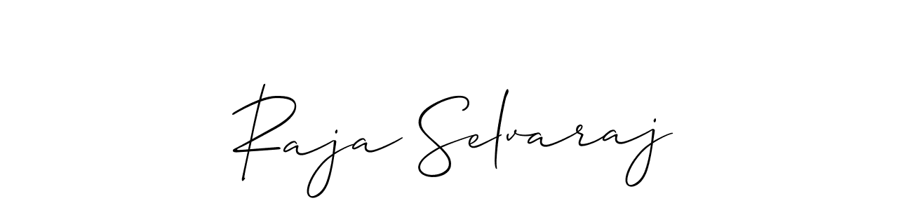 How to make Raja Selvaraj signature? Allison_Script is a professional autograph style. Create handwritten signature for Raja Selvaraj name. Raja Selvaraj signature style 2 images and pictures png