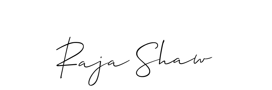 Use a signature maker to create a handwritten signature online. With this signature software, you can design (Allison_Script) your own signature for name Raja Shaw. Raja Shaw signature style 2 images and pictures png