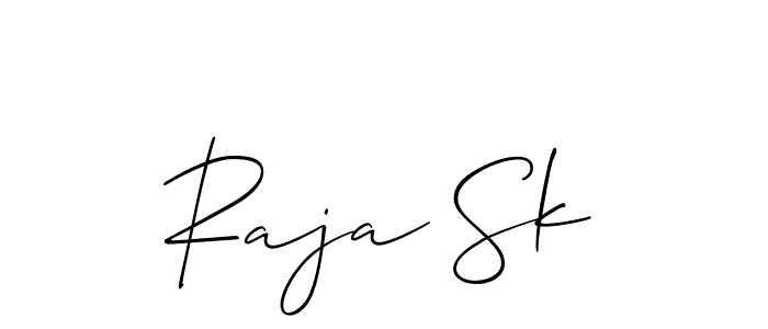 Raja Sk stylish signature style. Best Handwritten Sign (Allison_Script) for my name. Handwritten Signature Collection Ideas for my name Raja Sk. Raja Sk signature style 2 images and pictures png