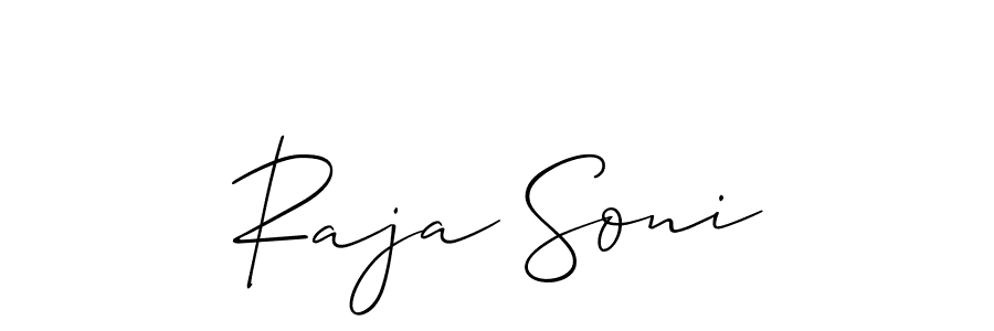 Also we have Raja Soni name is the best signature style. Create professional handwritten signature collection using Allison_Script autograph style. Raja Soni signature style 2 images and pictures png