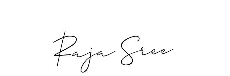 The best way (Allison_Script) to make a short signature is to pick only two or three words in your name. The name Raja Sree include a total of six letters. For converting this name. Raja Sree signature style 2 images and pictures png