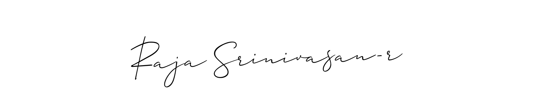 Similarly Allison_Script is the best handwritten signature design. Signature creator online .You can use it as an online autograph creator for name Raja Srinivasan-r. Raja Srinivasan-r signature style 2 images and pictures png