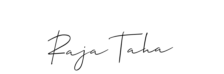 How to make Raja Taha signature? Allison_Script is a professional autograph style. Create handwritten signature for Raja Taha name. Raja Taha signature style 2 images and pictures png