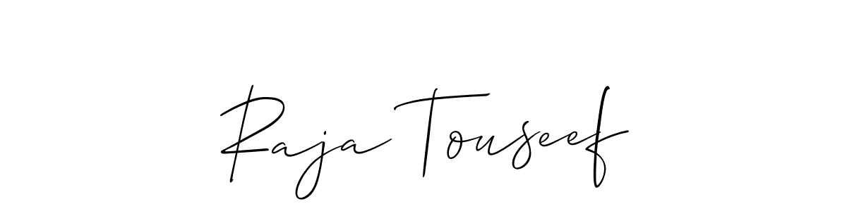 Raja Touseef stylish signature style. Best Handwritten Sign (Allison_Script) for my name. Handwritten Signature Collection Ideas for my name Raja Touseef. Raja Touseef signature style 2 images and pictures png