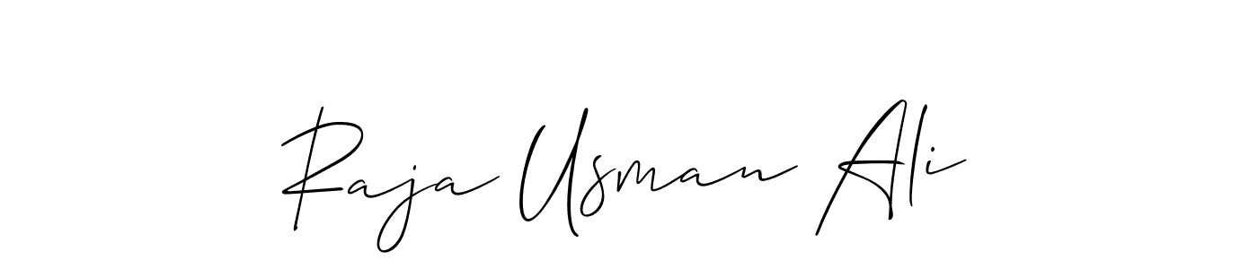 Use a signature maker to create a handwritten signature online. With this signature software, you can design (Allison_Script) your own signature for name Raja Usman Ali. Raja Usman Ali signature style 2 images and pictures png