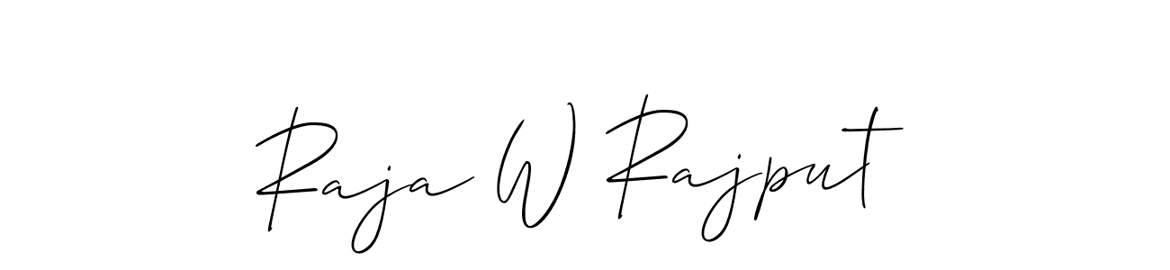 Use a signature maker to create a handwritten signature online. With this signature software, you can design (Allison_Script) your own signature for name Raja W Rajput. Raja W Rajput signature style 2 images and pictures png